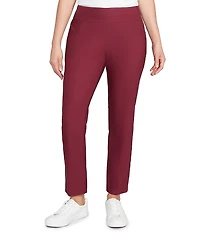 Ruby Rd. Petite Size Silk Tech Straight Leg Pull-On Ankle Pants