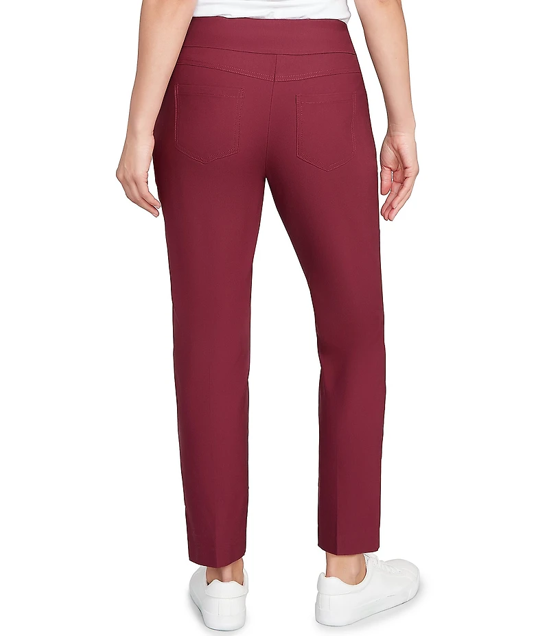 Ruby Rd. Petite Size Silk Tech Straight Leg Pull-On Ankle Pants