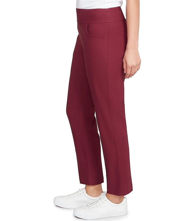 Ruby Rd. Petite Size Silk Tech Straight Leg Pull-On Ankle Pants