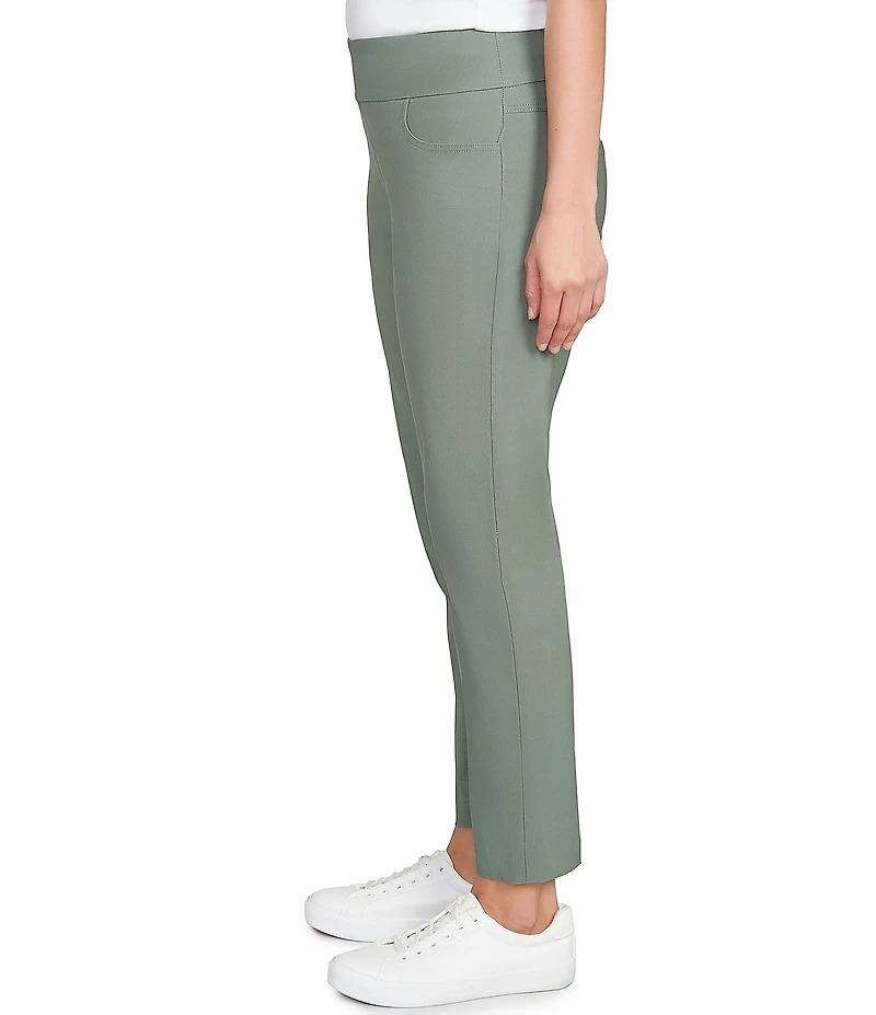 Ruby Rd. Petite Size Silk Tech Straight Leg Pull-On Ankle Pants
