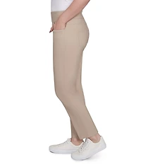 Ruby Rd. Petite Size Silk Tech Straight Leg Pull-On Ankle Pants