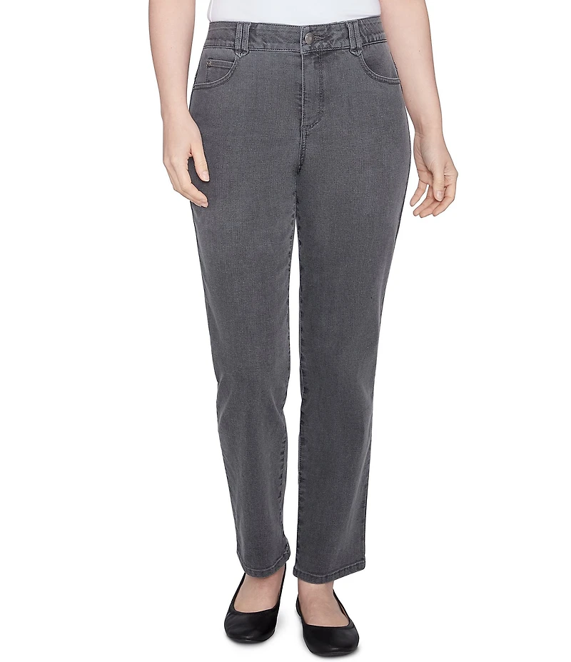 Ruby Rd. Petite Size Soft Denim Pull-On Boot-Cut Jeans