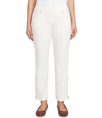 Ruby Rd. Petite Size Soft Stretch Denim Pull-On Ankle Pants