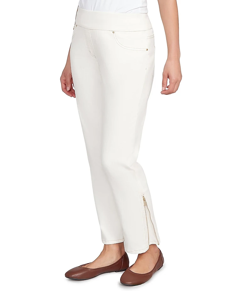 Ruby Rd. Petite Size Soft Stretch Denim Pull-On Ankle Pants