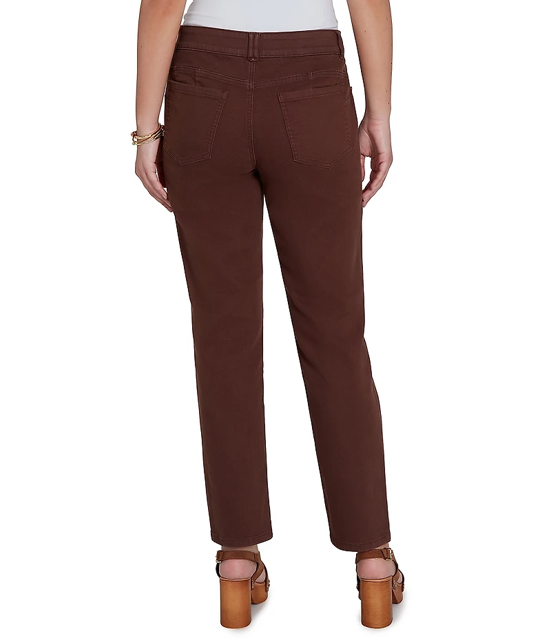 Ruby Rd. Petite Size Soft Stretch Straight Leg Denim Ankle Pants