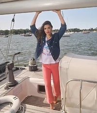 Ruby Rd. Petite Size Softly Faded Cuffed Denim Jeans