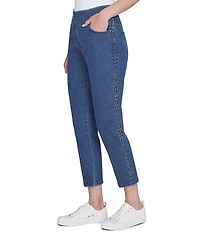 Ruby Rd. Petite Size Stretch Denim Side Braid Ankle Jeans