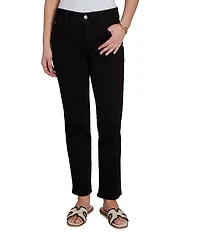 Ruby Rd. Petite Size Stretch Denim Straight Leg Slim Fit Pants