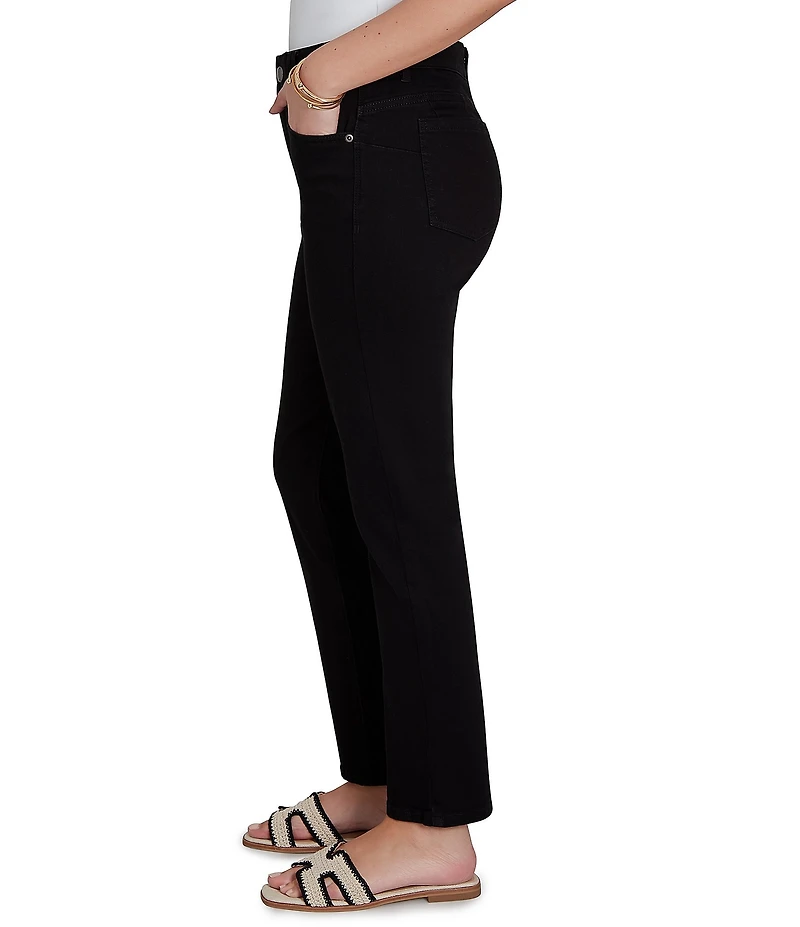 Ruby Rd. Petite Size Stretch Denim Straight Leg Slim Fit Pants