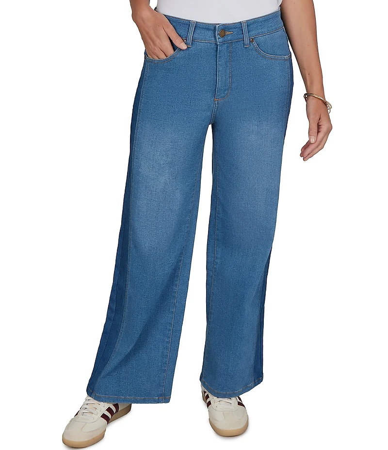Ruby Rd. Petite Size Stretch Denim Wide Leg Jeans