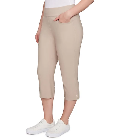 Ruby Rd. Petite Size Stretch Straight Leg Pull-On Capri Pants