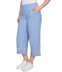 Ruby Rd. Petite Size Stripe Wide Leg Pull-On Pants