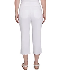 Ruby Rd. Petite Size Tencel Pull-On Fringe Side Slit Hem Capri Pants