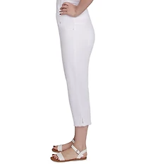 Ruby Rd. Petite Size Tencel Pull-On Fringe Side Slit Hem Capri Pants