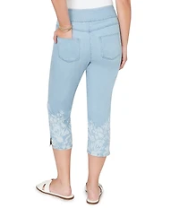 Ruby Rd. Petite Size Tencel™ Relaxed Printed Hem Pull-On Jeans