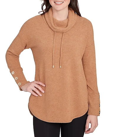 Ruby Rd. Petite Size Ultra-Soft Cowl Neck Long Sleeve Knit Sweater
