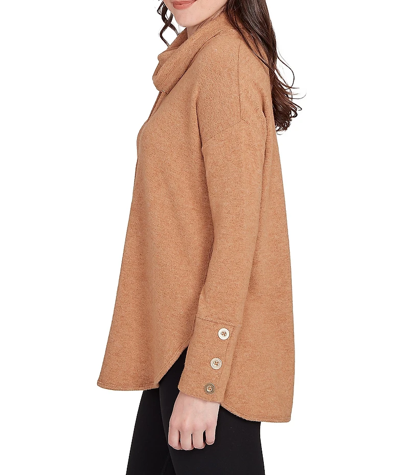 Ruby Rd. Petite Size Ultra-Soft Cowl Neck Long Sleeve Knit Sweater