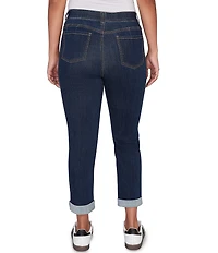 Ruby Rd. Petite Size Ultra-Soft Rolled Hem Girlfriend Jeans