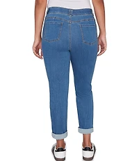 Ruby Rd. Petite Size Ultra-Soft Rolled Hem Girlfriend Jeans