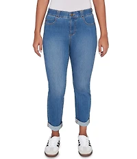 Ruby Rd. Petite Size Ultra-Soft Rolled Hem Girlfriend Jeans