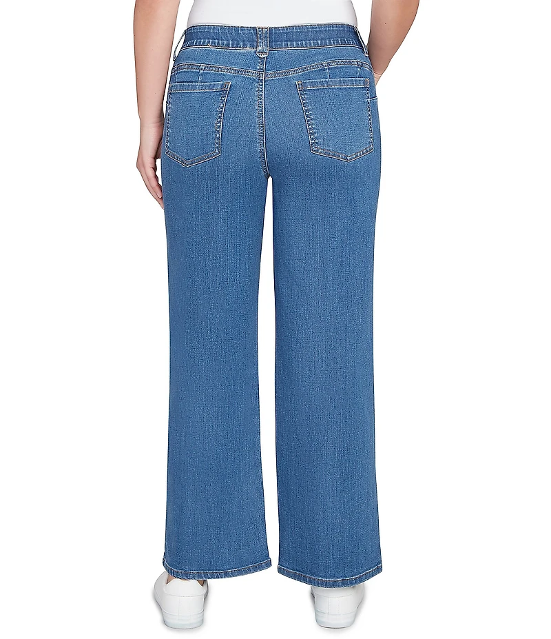 Ruby Rd. Petite Size Wide-Leg Pull-On Denim Jeans