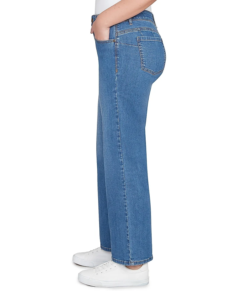 Ruby Rd. Petite Size Wide-Leg Pull-On Denim Jeans