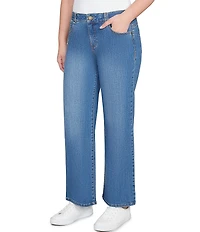 Ruby Rd. Petite Size Wide-Leg Pull-On Denim Jeans