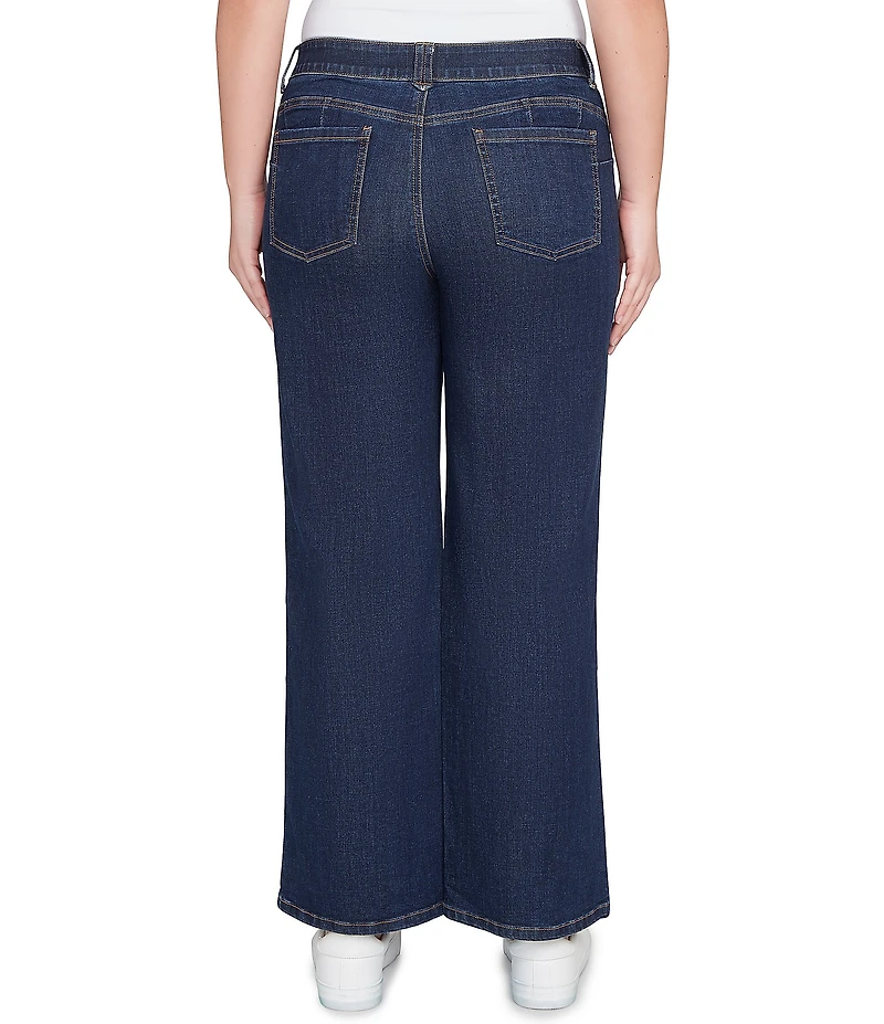 Ruby Rd. Petite Size Wide-Leg Pull-On Denim Jeans