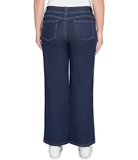 Ruby Rd. Petite Size Wide-Leg Pull-On Denim Jeans