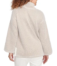 Ruby Rd. Petite Size ZIG-Zag High Mock Neck Long Sleeve Knit Top