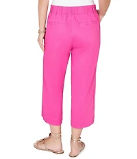 Ruby Rd. Petite Sze Linen Blend Pintuck Wide Leg Crop Pants