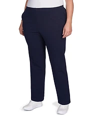 Ruby Rd. Plus Size French Terry Elastic Waist Pull-On Pants