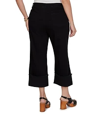 Ruby Rd. Plus Size 5-Pocket Wide Cuff Denim Crop Jeans