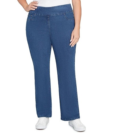 Ruby Rd. Plus Size Bootcut Flare Leg Pull-On Jeans