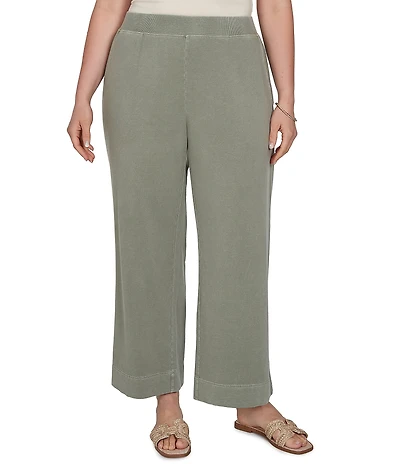 Ruby Rd. Plus Size Coordinating Snow-Washed French Terry Relaxed Pull-On Pants
