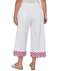 Ruby Rd. Plus Size Embroidered Pull-On Denim Pants
