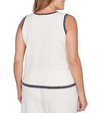 Ruby Rd. Plus Size Fine Gauge Jersey Knit Scoop Neck Sleeveless Sweater Tank