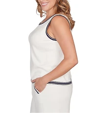 Ruby Rd. Plus Size Fine Gauge Jersey Knit Scoop Neck Sleeveless Sweater Tank