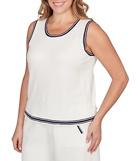 Ruby Rd. Plus Size Fine Gauge Jersey Knit Scoop Neck Sleeveless Sweater Tank