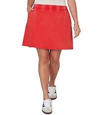 Ruby Rd. Plus Size French Terry Ribbed Waist Pull-On Skort