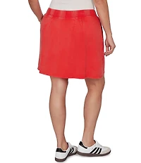 Ruby Rd. Plus Size French Terry Ribbed Waist Pull-On Skort