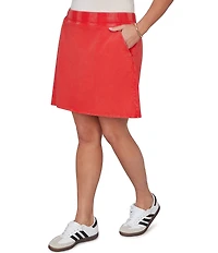 Ruby Rd. Plus Size French Terry Ribbed Waist Pull-On Skort