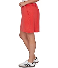 Ruby Rd. Plus Size French Terry Ribbed Waist Pull-On Skort