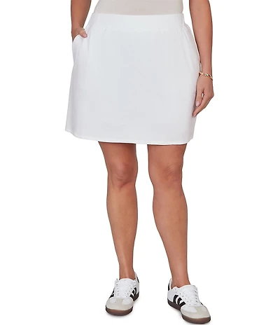 Ruby Rd. Plus Size French Terry Ribbed Waist Pull-On Skort