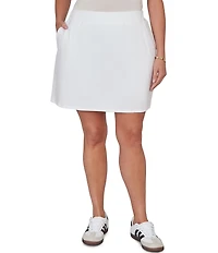 Ruby Rd. Plus Size French Terry Ribbed Waist Pull-On Skort