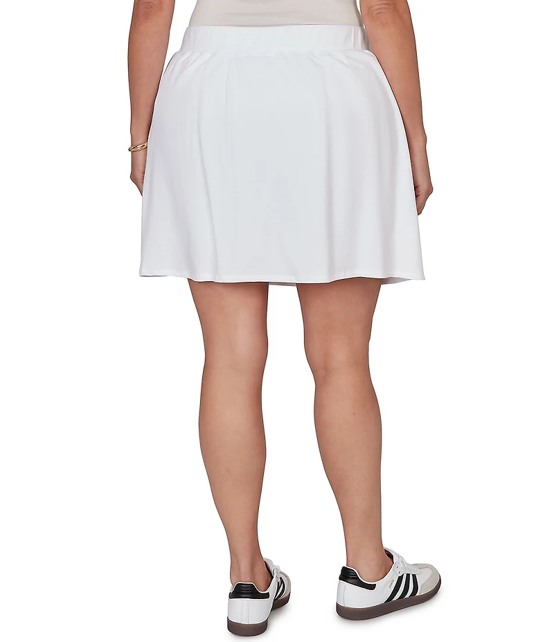 Ruby Rd. Plus Size French Terry Ribbed Waist Pull-On Skort
