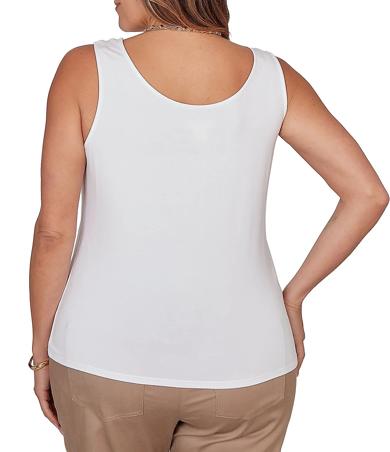 Ruby Rd. Plus Size Jersey Knit Reversible Neck Sleeveless Tank