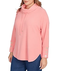 Ruby Rd. Plus Size Knit Cowl Neck Long Sleeve Cozy Top