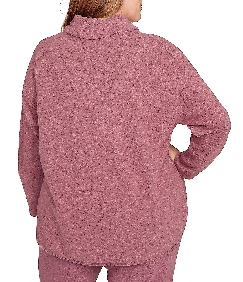 Ruby Rd. Plus Size Knit Cowl Neck Long Sleeve Cozy Top