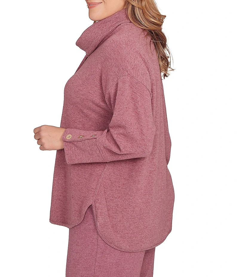 Ruby Rd. Plus Size Knit Cowl Neck Long Sleeve Cozy Top